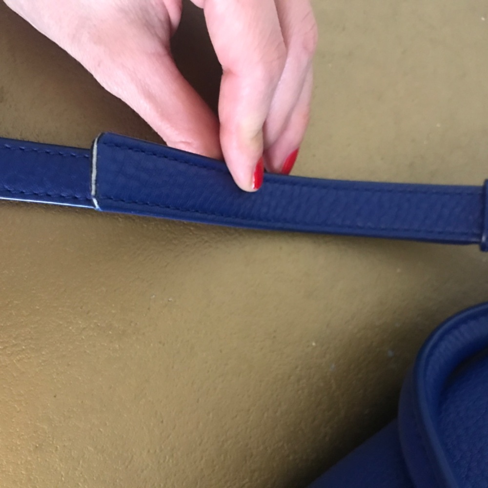 Tory Burch Blue Pebbled Leather Satchel - Picture 9 of 14